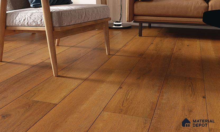 HDF Laminate Wood Floor AC4 Grade LF 00323 E Panorama Burgundy Bliss 48 x 9 inch (1215x240 mm) - 8 mm | Aqua Protect 12 Hours Water Resistance | Anti Static and Stain Resistant | 0.5 mm V Groove | Wood Embossed Surface | Uniclic Installation | 10 Plank Variations | 10 Years Warranty