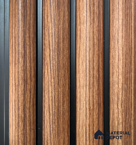 Brown Wooden Louver PN 00850 8 ft x 4.9 inch Charcoal Panel - 12 mm | Suitable for Feature Wall, TV Unit & Living Room | Width is Subjected to 5% Variation