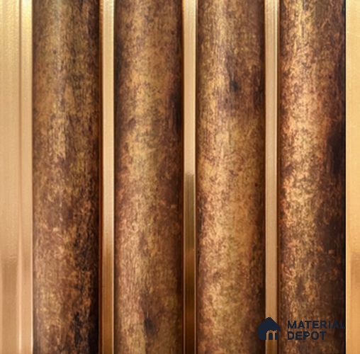 Brown Wooden Louver PN 00853 8 ft x 4.9 inch Charcoal Panel - 12 mm | Suitable for Feature Wall, TV Unit & Living Room | Width is Subjected to 5% Variation