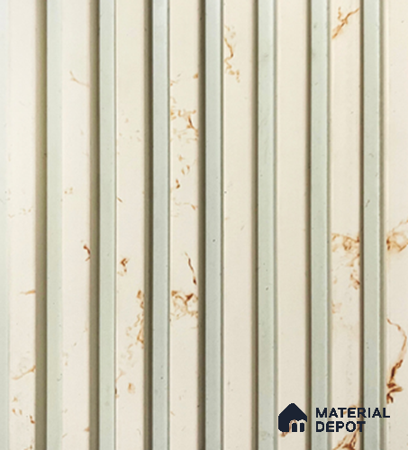 White Marble Look PN 00856 Charcoal Louvers/Panels - 8 ft x 5 inch - 8 mm | Image 01