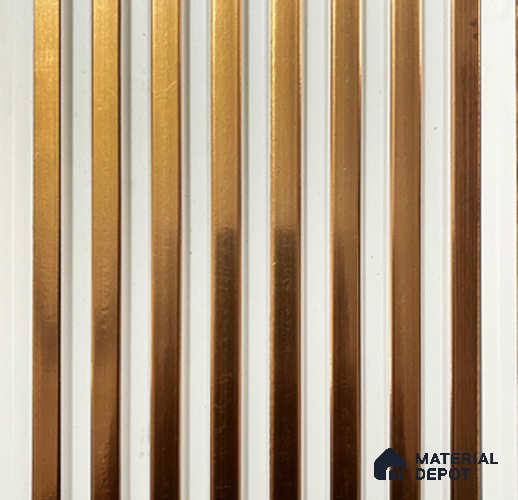 Gold Metallic Look PN 00857 Charcoal Louvers/Panels - 8 ft x 5 inch - 8 mm | Image 01