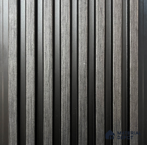 Black Wooden Louver PN 00837 8 ft x 4.9 inch Charcoal Panel - 10 mm | Suitable for Feature Wall, TV Unit & Living Room | Width is Subjected to 5% Variation