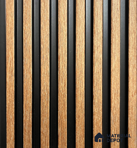 Brown Wooden Louver PN 00839 8 ft x 4.9 inch Charcoal Panel - 10 mm | Suitable for Feature Wall, TV Unit & Living Room | Width is Subjected to 5% Variation
