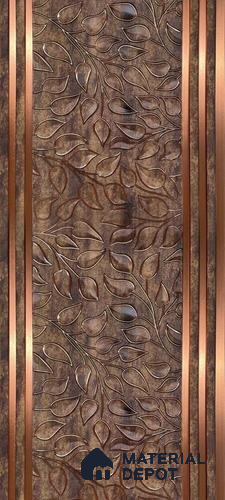 Brown Patterned Louver PN 01647 8 ft x 12 inch Charcoal Panel - 6 mm | Suitable for Feature Wall, TV Unit & Living Room | Width is Subjected to 5% Variation