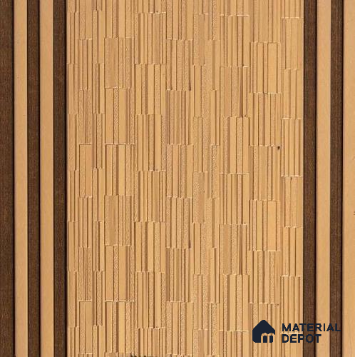 Brown Patterned Louver PN 01653 8 ft x 12 inch Charcoal Panel - 6 mm | Suitable for Feature Wall, TV Unit & Living Room | Width is Subjected to 5% Variation