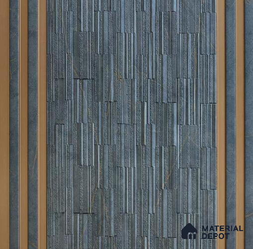 Grey Patterned Louver PN 01648 8 ft x 12 inch Charcoal Panel - 6 mm | Suitable for Feature Wall, TV Unit & Living Room | Width is Subjected to 5% Variation