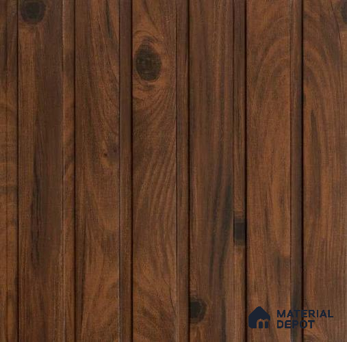 Brown Wooden Louver PN 01421 8 ft x 12 inch Charcoal Panel - 6 mm | Suitable for Feature Wall, TV Unit & Living Room | Width is Subjected to 5% Variation