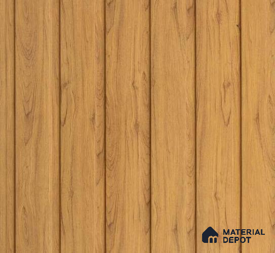 Brown Wooden Louver PN 01642 8 ft x 12 inch Charcoal Panel - 6 mm | Suitable for Feature Wall, TV Unit & Living Room | Width is Subjected to 5% Variation