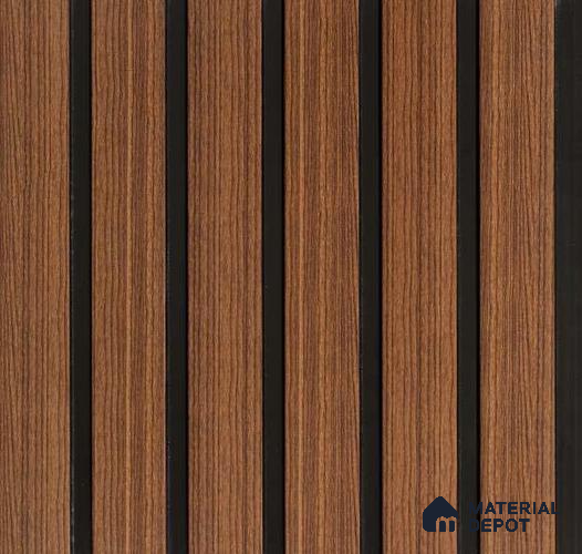 Brown Wooden Louver PN 01645 8 ft x 12 inch Charcoal Panel - 6 mm | Suitable for Feature Wall, TV Unit & Living Room | Width is Subjected to 5% Variation
