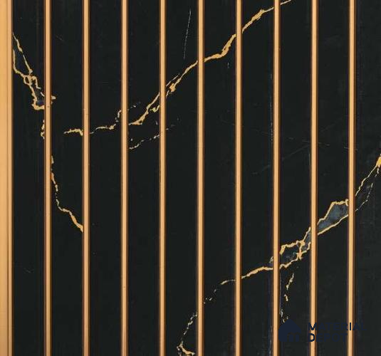 Black Marble Louver PN 01655 8 ft x 12 inch Charcoal Panel - 6 mm | Suitable for Feature Wall, TV Unit & Living Room | Width is Subjected to 5% Variation