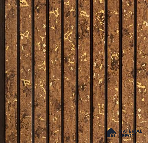 Brown Wooden Louver PN 00456 8 ft x 12 inch Charcoal Panel - 6 mm | Suitable for Feature Wall, TV Unit & Living Room | Width is Subjected to 5% Variation