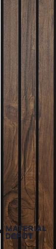 Brown Wooden Look PVC Louver/Panel 10 ft x 1 ft - 10 mm | Ideal for Feature Wall, Living Room, Bedroom, TV Cabinet, Hotel, Restaurant, Office | PN 00390 | Image 01