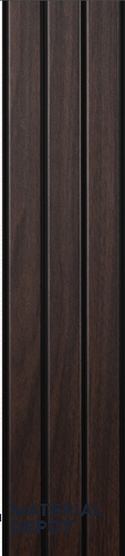 Brown Wooden Look PVC Louver/Panel 10 ft x 1 ft - 10 mm | Ideal for Feature Wall, Living Room, Bedroom, TV Cabinet, Hotel, Restaurant, Office | PN 00384 | Image 01