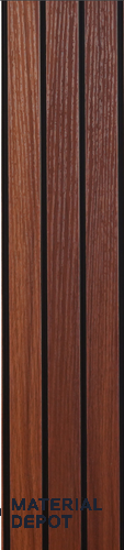 Brown Wooden Look PVC Louver/Panel 10 ft x 1 ft - 10 mm | Ideal for Feature Wall, Living Room, Bedroom, TV Cabinet, Hotel, Restaurant, Office | PN 00387 | Image 01