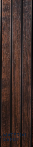 Brown Wooden Look PVC Louver/Panel 10 ft x 1 ft - 10 mm | Ideal for Feature Wall, Living Room, Bedroom, TV Cabinet, Hotel, Restaurant, Office | PN 00386 | Image 01