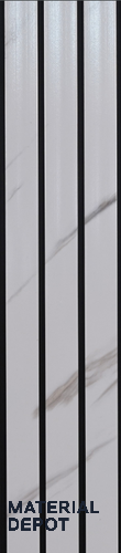 White Marble Louver PN 00391 10 ft x 12 inch PVC Panel - 10 mm | Suitable for Feature Wall, TV Unit & Living Room | Width is Subjected to 5% Variation