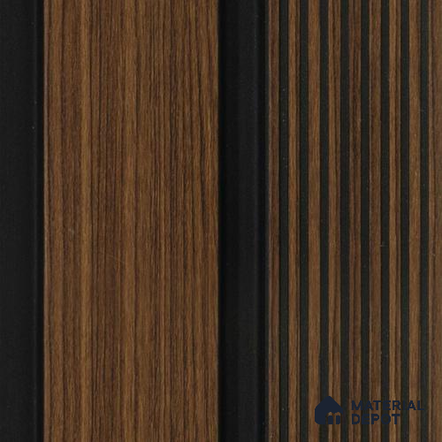 Brown Wooden Louver PN 00465 9.5 ft x 4.9 inch Charcoal Panel - 12 mm | Suitable for Feature Wall, TV Unit & Living Room | Width is Subjected to 5% Variation