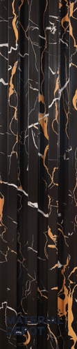 Black Marble Louver PN 00418 9.5 ft x 6.5 inch WPC Panel - 23 mm | Suitable for Feature Wall, TV Unit & Living Room | Width is Subjected to 5% Variation