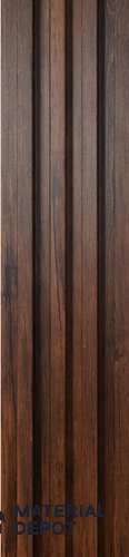 Brown Wooden Louver PN 00423 9.5 ft x 6.5 inch WPC Panel - 23 mm | Suitable for Feature Wall, TV Unit & Living Room | Width is Subjected to 5% Variation