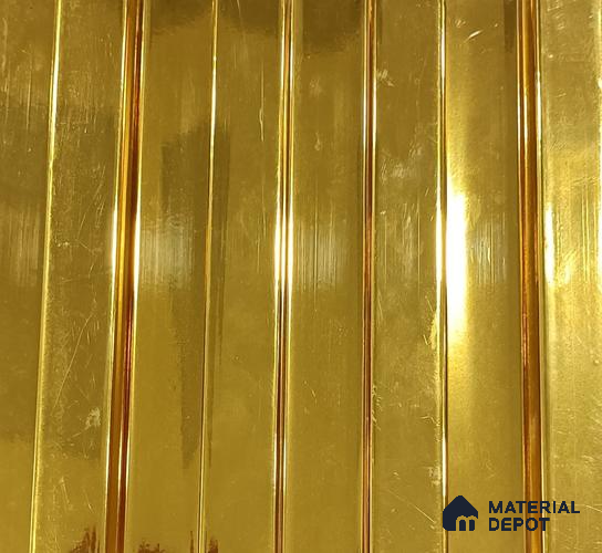 Yellow Metallic Look WPC Louver/Panel 9.5 Ft x 6.5 inch - 23 mm | Ideal for Feature Wall, Living Room, Bedroom, Home, Office | PN 00281 | Width is Subjected to 5% Variation