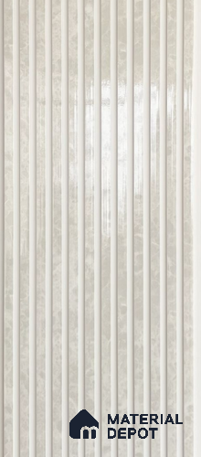 White Marble Louver PN 06090 10 ft x 9.8 inch PVC Panel - 10 mm | Suitable for Feature Wall, TV Unit & Living Room | Width is Subjected to 5% Variation