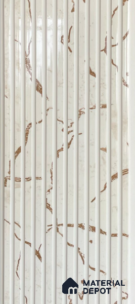 Beige Marble Louver PN 06091 10 ft x 9.8 inch PVC Panel - 10 mm | Suitable for Feature Wall, TV Unit & Living Room | Width is Subjected to 5% Variation