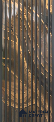 Brown Wooden Louver PN 06092 10 ft x 9.8 inch PVC Panel - 10 mm | Suitable for Feature Wall, TV Unit & Living Room | Width is Subjected to 5% Variation