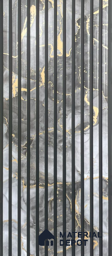 Grey Marble Louver PN 06094 10 ft x 9.8 inch PVC Panel - 10 mm | Suitable for Feature Wall, TV Unit & Living Room | Width is Subjected to 5% Variation