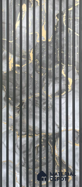 Grey Marble Louver PN 06094 10 ft x 9.8 inch PVC Panel - 10 mm | Suitable for Feature Wall, TV Unit & Living Room | Width is Subjected to 5% Variation