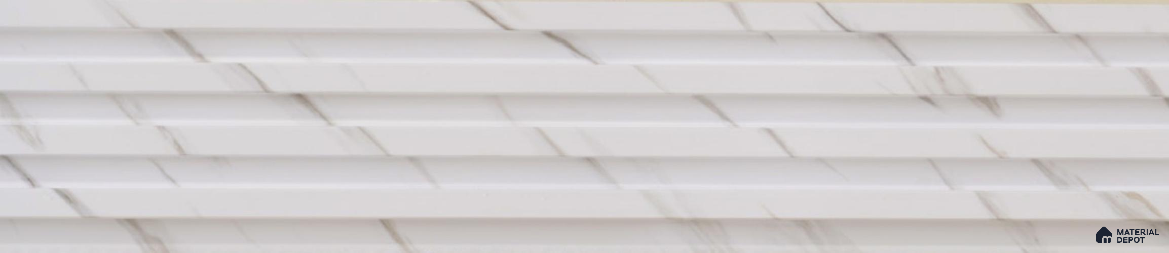 White Marble Louver PN 02902 9.5 ft x 6 inch WPC Panel - 23 mm | Suitable for Feature Wall, TV Unit & Living Room | Width is Subjected to 5% Variation