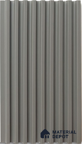 Solid Grey Plain Colour Louver PN 03016 B 9.5 ft x 4.9 inch WPC Panel - 12 mm | Suitable for Feature Wall, TV Unit & Living Room | Width is Subjected to 5% Variation