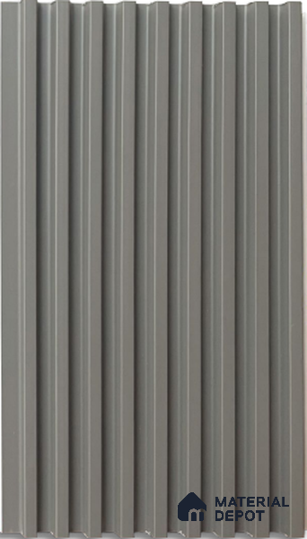 Solid Grey Plain Colour Louver PN 03016 B 9.5 ft x 4.9 inch WPC Panel - 12 mm | Suitable for Feature Wall, TV Unit & Living Room | Width is Subjected to 5% Variation