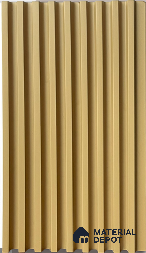 Solid Yellow Plain Colour Louver PN 03016 C 9.5 ft x 4.9 inch WPC Panel - 12 mm | Suitable for Feature Wall, TV Unit & Living Room | Width is Subjected to 5% Variation