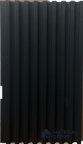 Black Plain Colour Louver PN 03016 E 9.5 ft x 4.9 inch WPC Panel - 12 mm | Suitable for Feature Wall, TV Unit & Living Room | Width is Subjected to 5% Variation