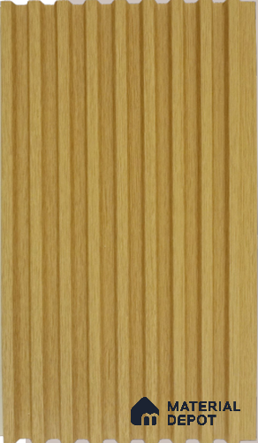 Natural Teak Wooden Louver PN 03016 F 9.5 ft x 4.9 inch WPC Panel - 12 mm | Suitable for Feature Wall, TV Unit & Living Room | Width is Subjected to 5% Variation