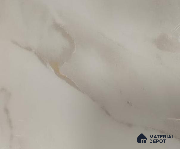 White Marble Look UPVC High Gloss Finish UV Marble Polygranite Sheets 8 ft x 4 ft | LM 21137 - 3 mm