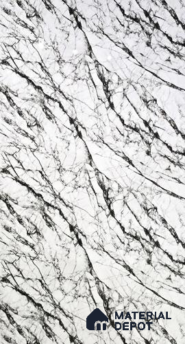 White Marble Look UPVC High Gloss Finish UV Marble Polygranite Sheets 8 ft x 4 ft | LM 21135 - 3 mm