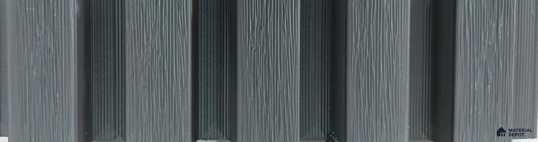Grey Patterned Louver PN 06375 9.5 ft x 8.5 inch WPC Panel - 10 mm | Suitable for Feature Wall, TV Unit & Living Room | Width is Subjected to 5% Variation