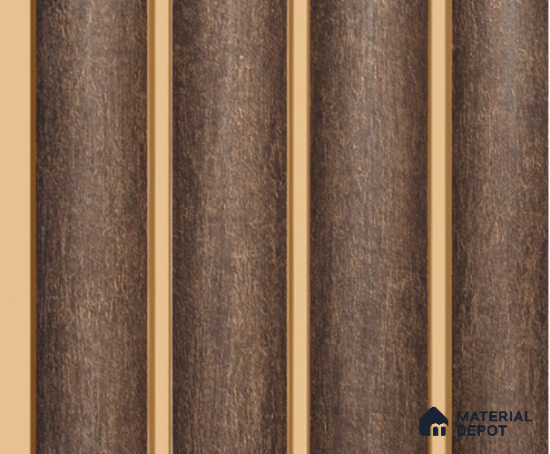 Brown Rustic Louver PN 00129 8 ft x 5 inch Charcoal Panel - 12 mm | Suitable for Feature Wall, TV Unit & Living Room | Width is Subjected to 5% Variation