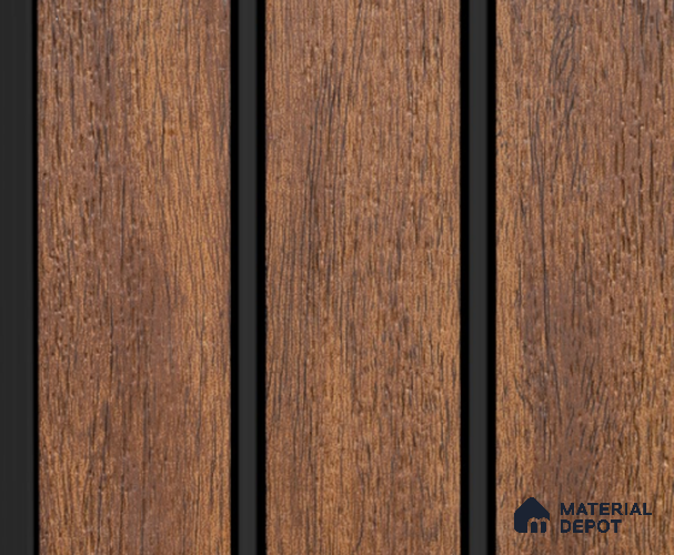 Brown Wooden Louver PN 00147 8 ft x 5 inch Charcoal Panel - 12 mm | Suitable for Feature Wall, TV Unit & Living Room | Width is Subjected to 5% Variation