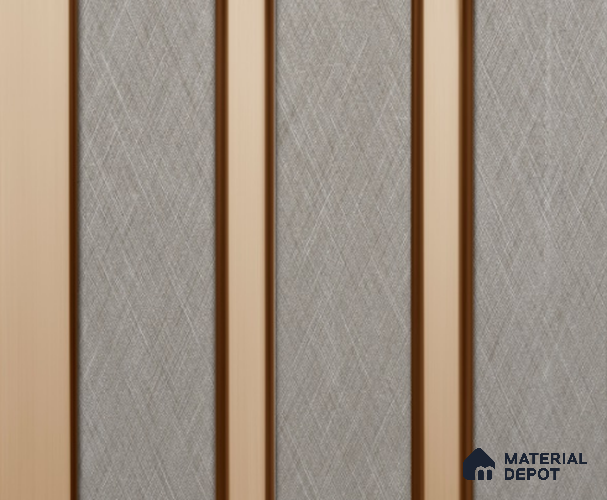 Grey Fabric Louver PN 00153 8 ft x 5 inch Charcoal Panel - 12 mm | Suitable for Feature Wall, TV Unit & Living Room | Width is Subjected to 5% Variation
