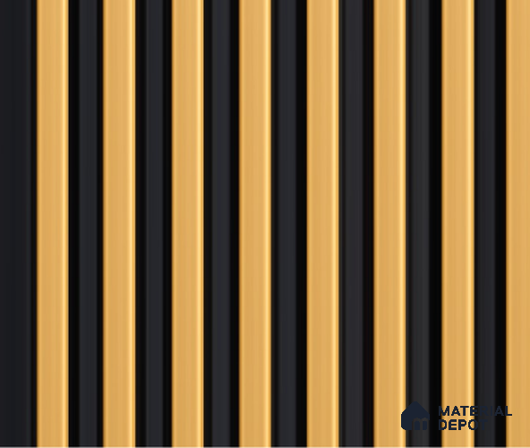 Multi Colour Plain Colour Louver PN 00156 8 ft x 5 inch Charcoal Panel - 12 mm | Suitable for Feature Wall, TV Unit & Living Room | Width is Subjected to 5% Variation