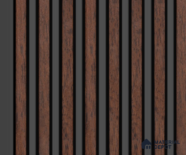 Multi Colour Wooden Louver PN 00159 8 ft x 5 inch Charcoal Panel - 12 mm | Suitable for Feature Wall, TV Unit & Living Room | Width is Subjected to 5% Variation
