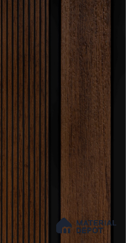 Brown Wooden Louver PN 00160 8 ft x 5 inch Charcoal Panel - 12 mm | Suitable for Feature Wall, TV Unit & Living Room | Width is Subjected to 5% Variation