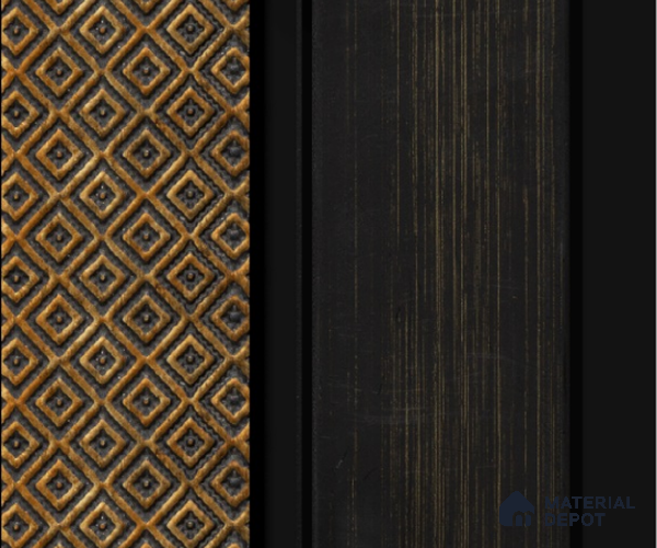 Brown Patterned Louver PN 00162 8 ft x 5 inch Charcoal Panel - 12 mm | Suitable for Feature Wall, TV Unit & Living Room | Width is Subjected to 5% Variation