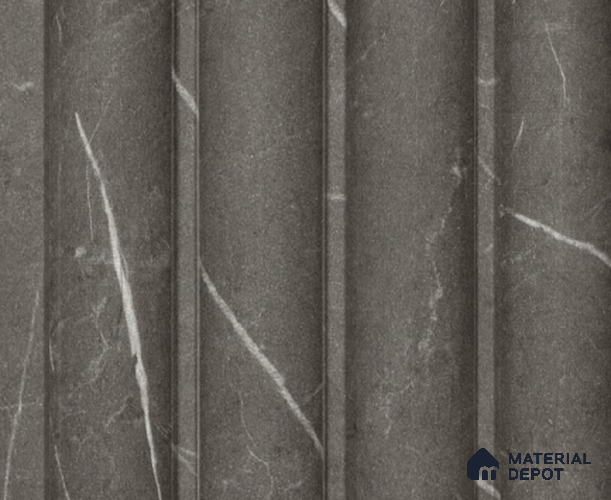 Black Marble Louver PN 00131 8 ft x 5 inch Charcoal Panel - 12 mm | Suitable for Feature Wall, TV Unit & Living Room | Width is Subjected to 5% Variation