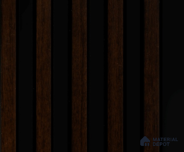 Brown Wooden Louver PN 00168 8 ft x 5 inch Charcoal Panel - 12 mm | Suitable for Feature Wall, TV Unit & Living Room | Width is Subjected to 5% Variation