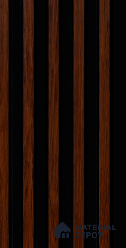 Brown Wooden Louver PN 00169 8 ft x 5 inch Charcoal Panel - 12 mm | Suitable for Feature Wall, TV Unit & Living Room | Width is Subjected to 5% Variation