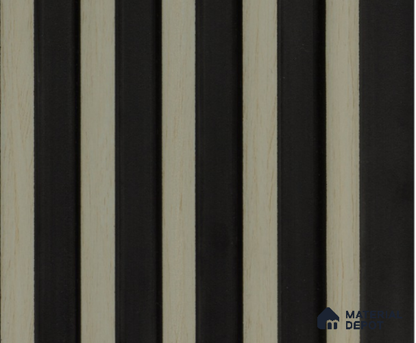 Grey Wooden Louver PN 00170 8 ft x 5 inch Charcoal Panel - 12 mm | Suitable for Feature Wall, TV Unit & Living Room | Width is Subjected to 5% Variation
