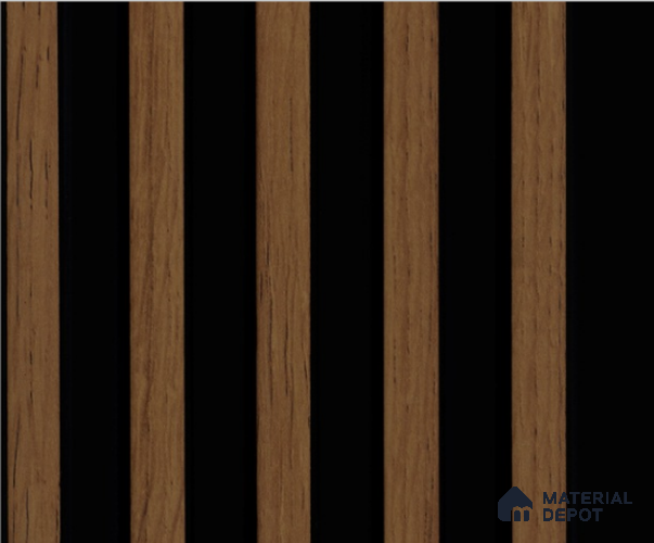Brown Wooden Louver PN 00172 8 ft x 5 inch Charcoal Panel - 12 mm | Suitable for Feature Wall, TV Unit & Living Room | Width is Subjected to 5% Variation